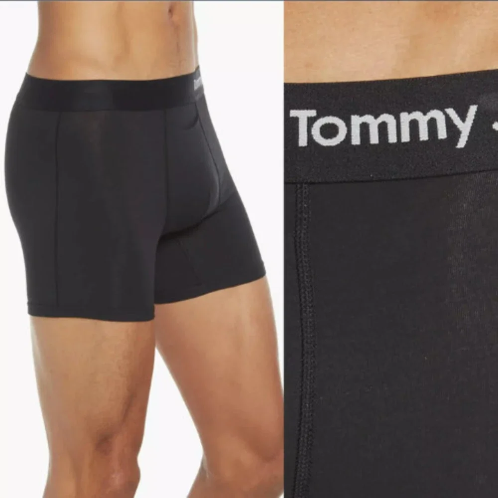 Tommy John Underwear Mens Small Black Stretch Elastic Waist Boxer Briefs SGN1595